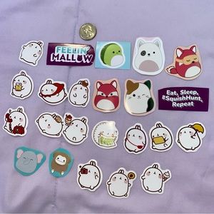 23 squishmallows and disney molang medium size stickers NEW